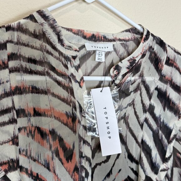 Topshop dress animal shirred waist mini dress NEW size 6 NWT - Picture 6 of 9